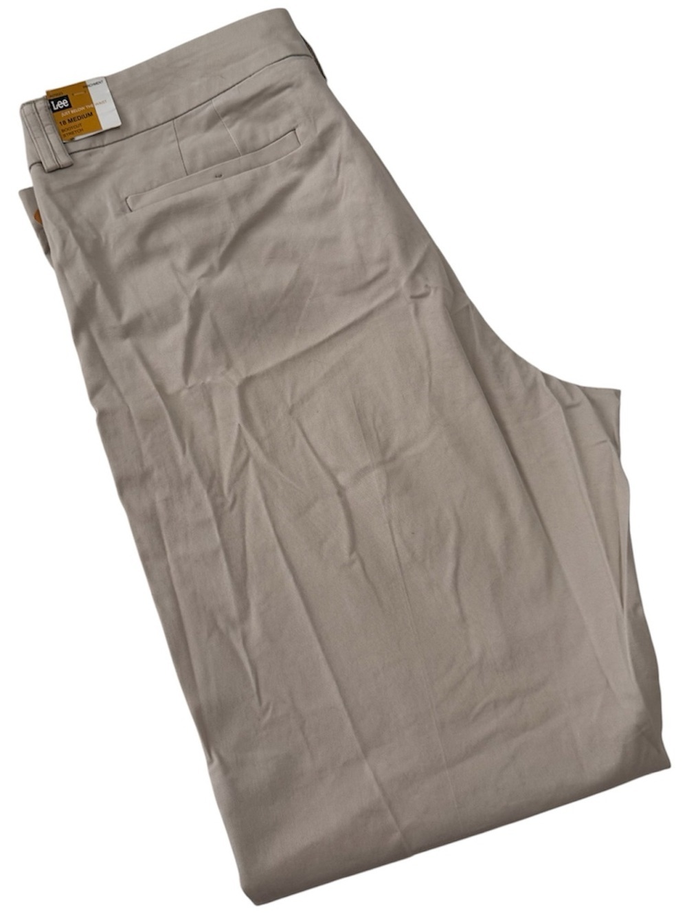 NEW Lee Perfect Fit Shapetastic Stretch Barely Bootcut Tan Pants Size 18 Medium